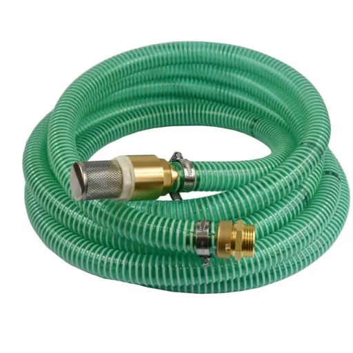 Zuigslang 25mm, Drukslang, Zuigkorf, Slang met terugslagklep, 1 inch dubbele nippel, 3m