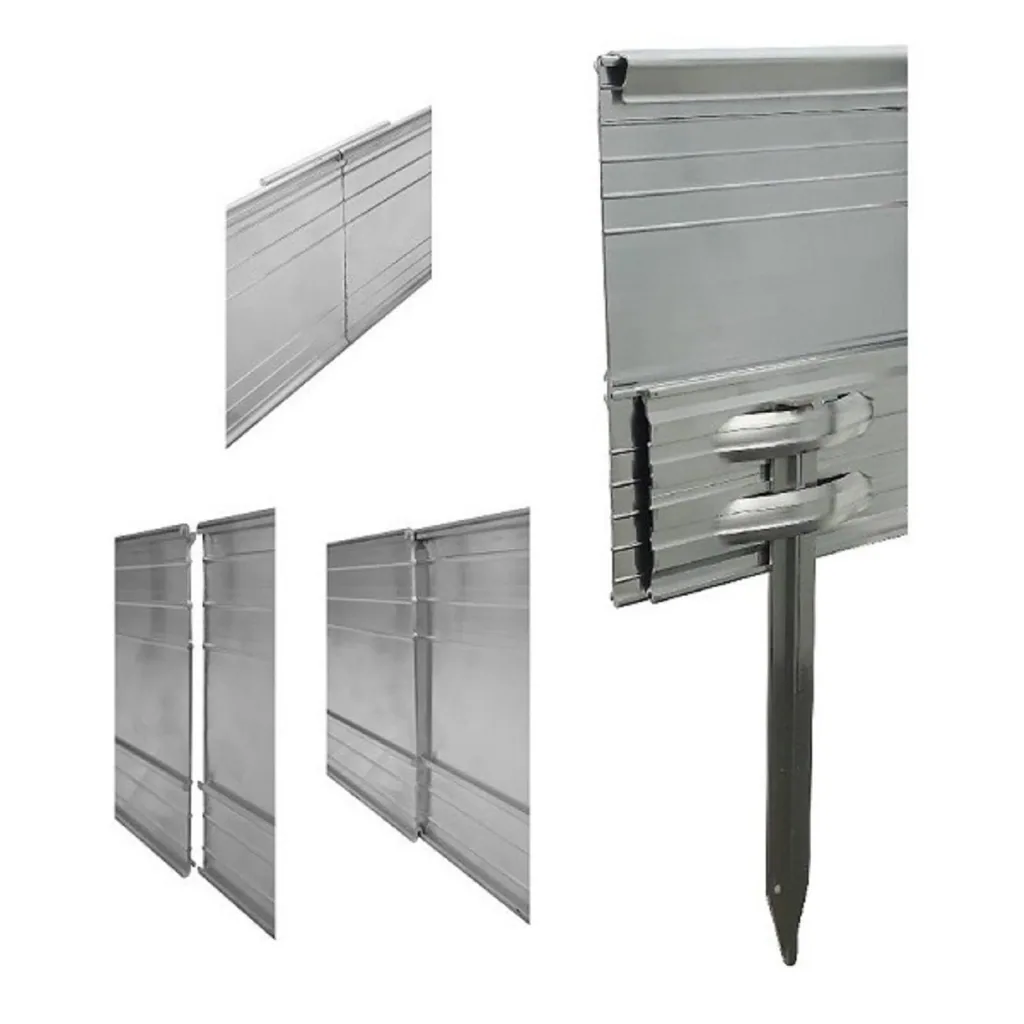 Ultra sterke aluminium Borderrand Hoogte: 10-14-24 cm, Lengte: 1-30 m | Gazonrand | Kantopsluiting, Breedte-gs: 24 cm; Kwaliteit GS: 5
