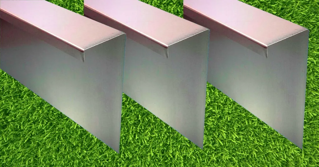 Set van 10 slakkenhekken van gegalvaniseerd plaatstaal 25cm hoog 10m lang | Borderrand | Gazonrand | Kantopsluiting
