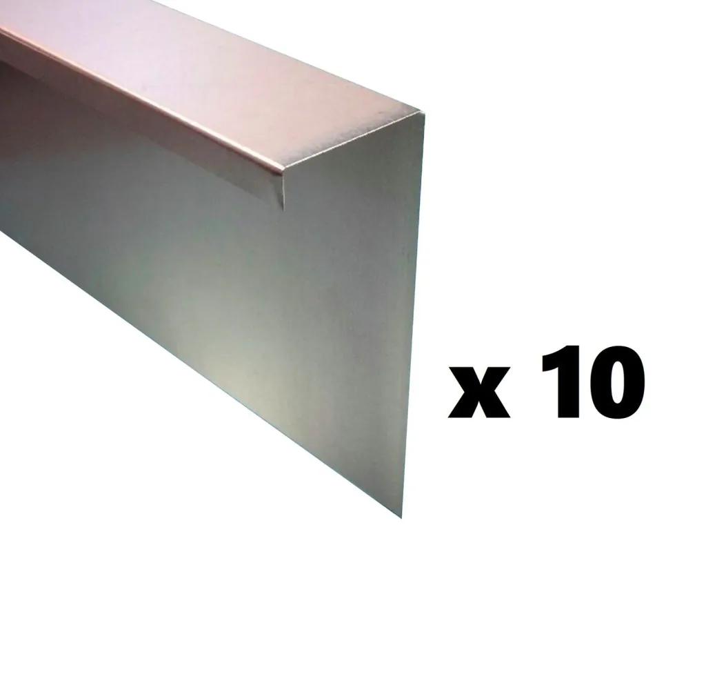 Set van 10 slakkenhekken van gegalvaniseerd plaatstaal 25cm hoog 10m lang | Borderrand | Gazonrand | Kantopsluiting