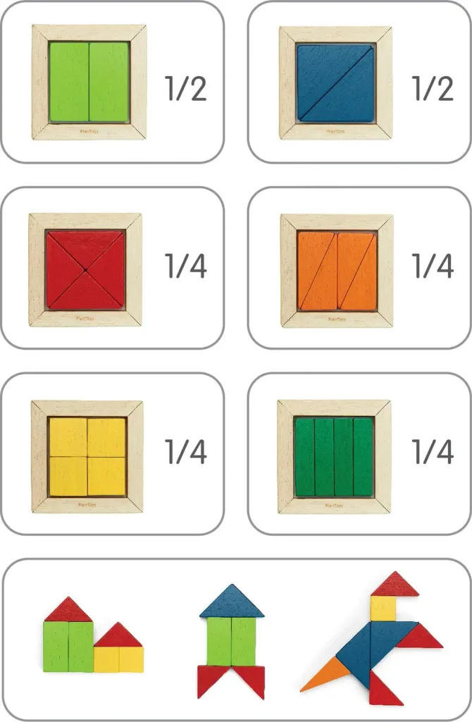 Plan Toys - Houten bouwblokken - Geo Blocks Unit Link