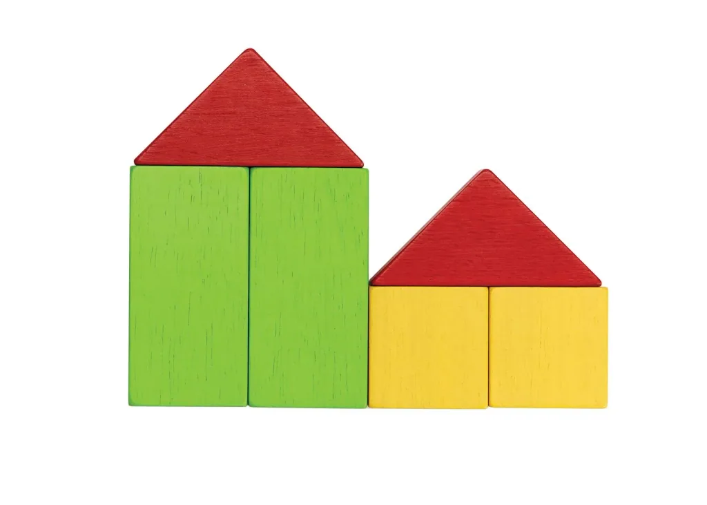 Plan Toys - Houten bouwblokken - Geo Blocks Unit Link