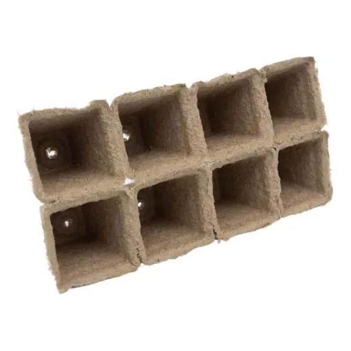 Zaaitrays, 10 stuks, 6x6 cm, komposteerbaar, 8-hoekige potten