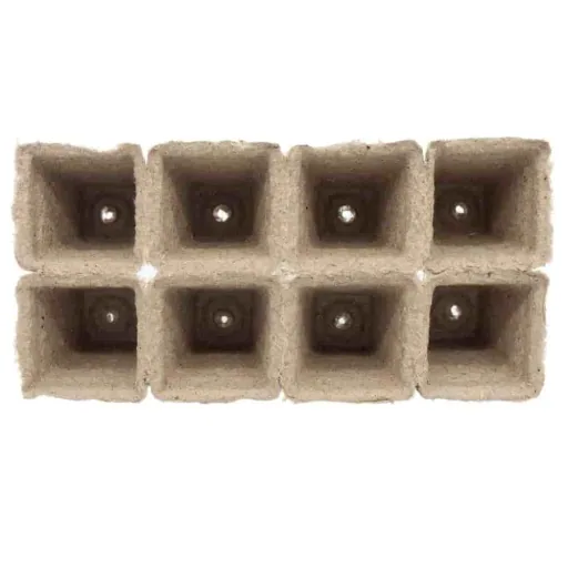 Zaaitrays, 10 stuks, 6x6 cm, komposteerbaar, 8-hoekige potten