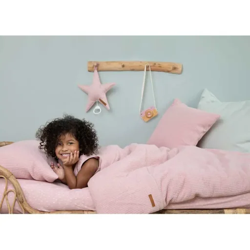 Little Dutch kinderbeddengoed uni roze "Pure Pink" 100 x 135