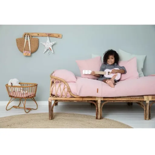 Little Dutch kinderbeddengoed uni roze "Pure Pink" 100 x 135