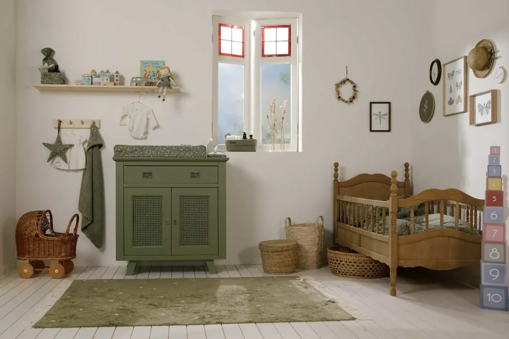 Little Dutch wet wipe boxkleed "Wild Flowers" olive