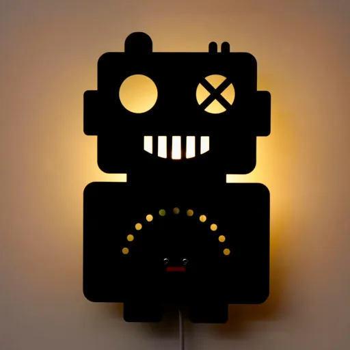 Roommate wandlamp metaal robot blauw
