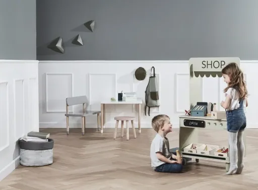 Kinderkassa hout blauw van Flexa