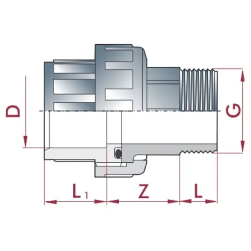 PVC-U Verschraubing Klebemuffe 40 mm x 1 1/4" - Hoge kwaliteit