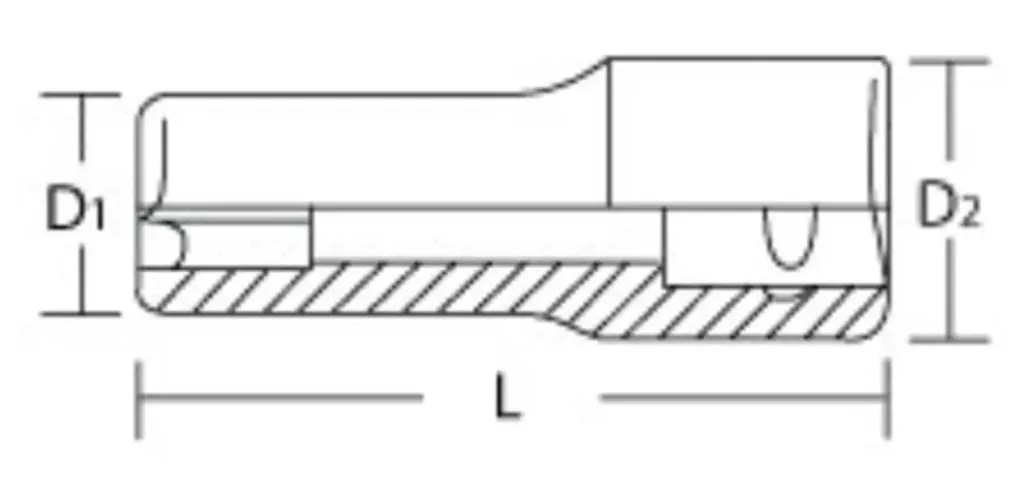 zeskant dop E10, 1/2 inch, Werkzeugnuss