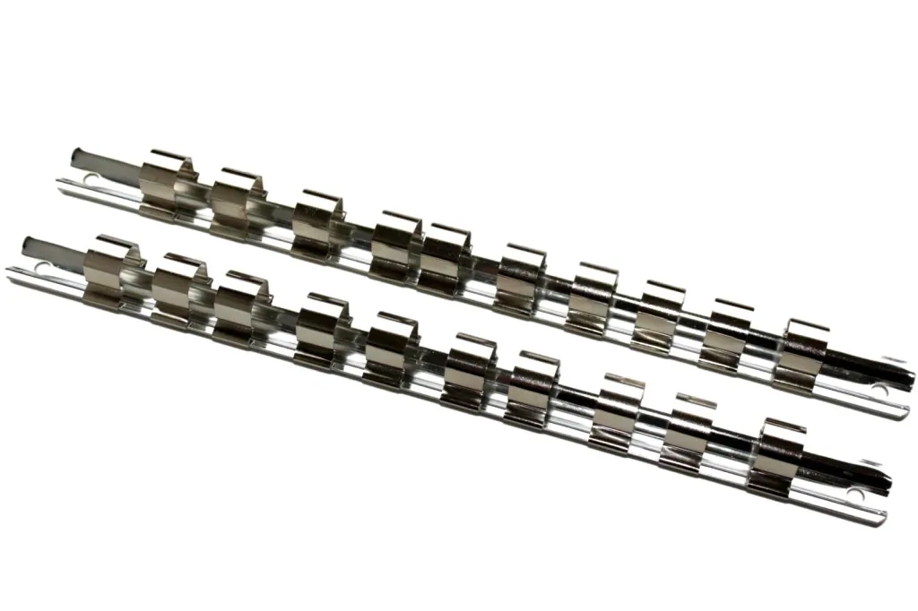 Dopsleutelrail 1/2 inch - Gereedschap rail met 10 clips
