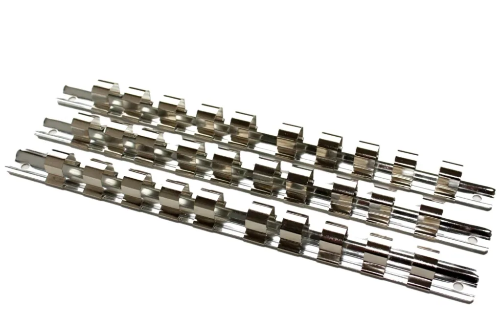 Dopsleutelrail 1/2 inch - Gereedschap rail met 10 clips