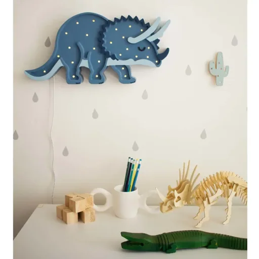 little lights Led Deko Kinderlamp Dino donkerblauw