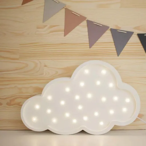 little lights Led deco kinderlamp wolk wit