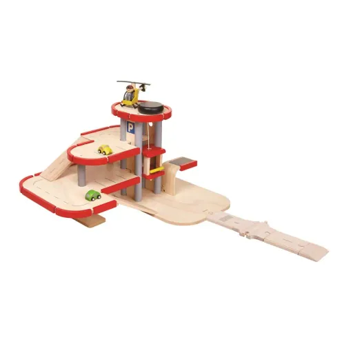 Plan Toys Parkeergarage elektriciteitsstation hout