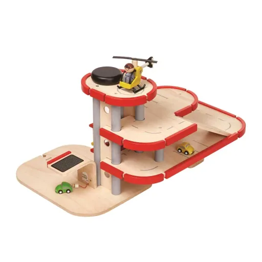 Plan Toys Parkeergarage elektriciteitsstation hout