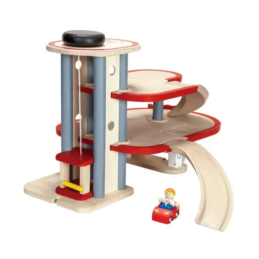 Plan Toys Parkeergarage elektriciteitsstation hout