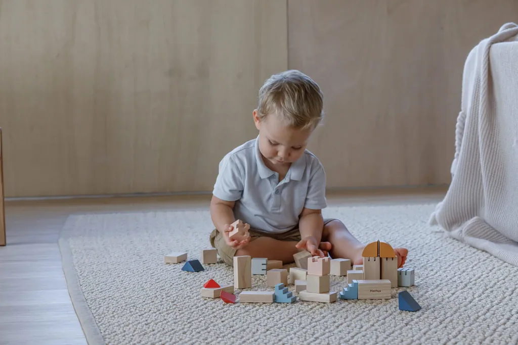 Plan Toys Bouwstenen Orchard Hout gekleurd