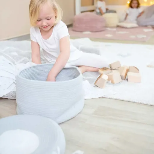 Lorena Canals mand met deksel groot blauw