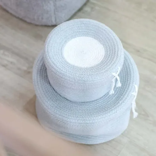 Lorena Canals mand met deksel groot blauw