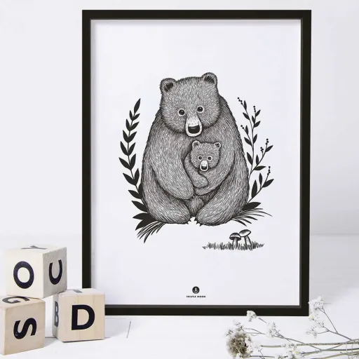 Lilipinso poster beer liefde zwart wit