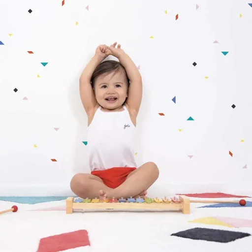 Lilipinso muursticker tangram gekleurd