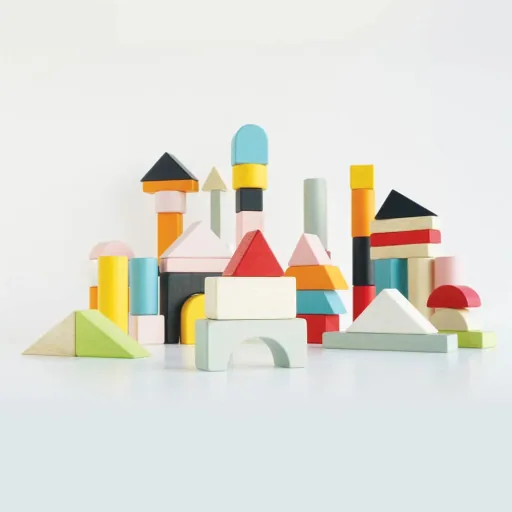 Le Toy Van 60 houten blokken pastelkleurig