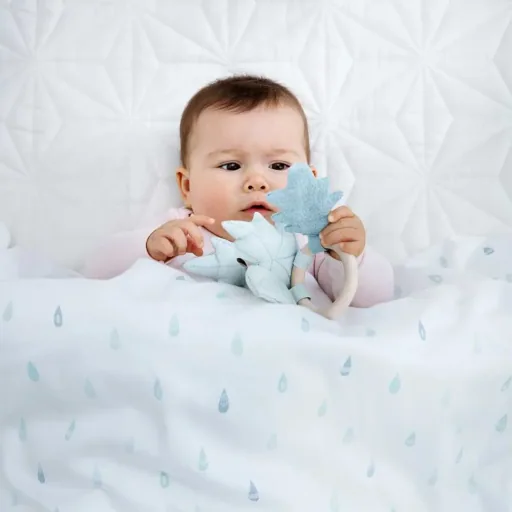 Cam Cam Babyrammelaar Bladeren blauw