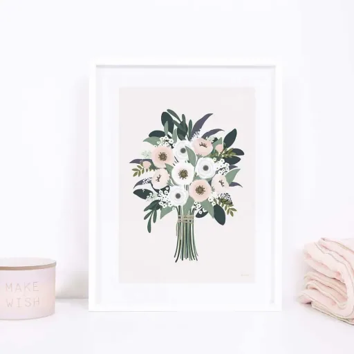 Lilipinso poster mooi boeket roze groen