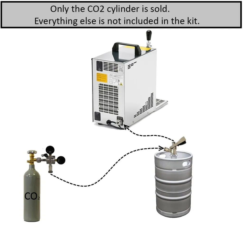 CO2 fles (koolstofdioxide), 2 kg