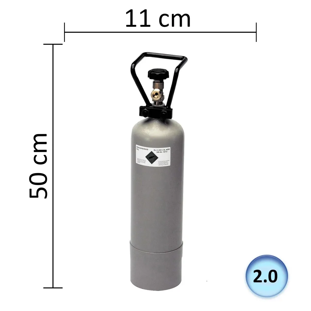 CO2 fles (koolstofdioxide), 2 kg