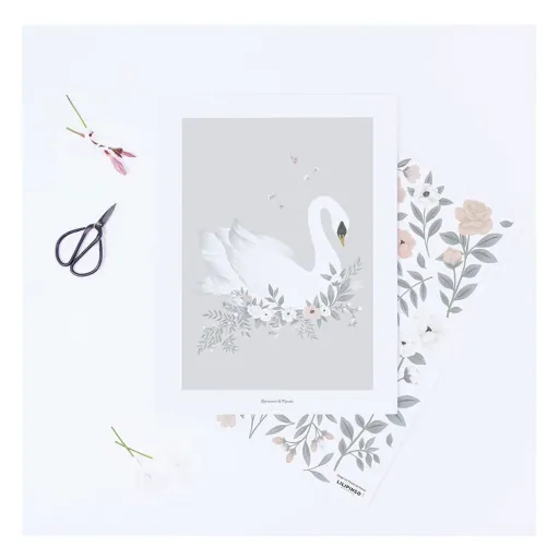 Lilipinso muursticker A3 delicate bloemen roze wit