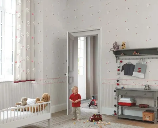 Casadeco Douce Nuit rand teddybeer grijs blauw