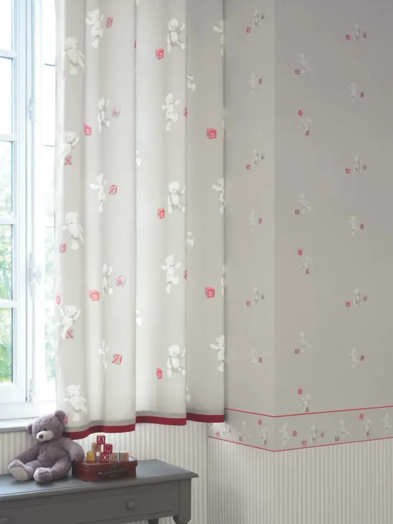 Casadeco Douce Nuit rand teddybeer grijs blauw