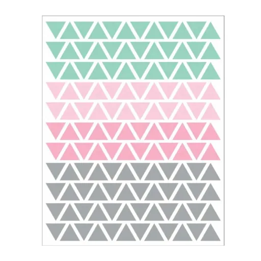 tresxics muursticker driehoeken mint roze grijs