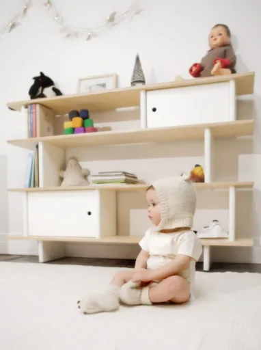 Oeuf boekenkast berken wit