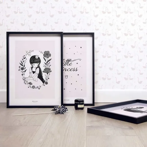 Lilipinso Poster spreuk Kleine prinses roze zwart