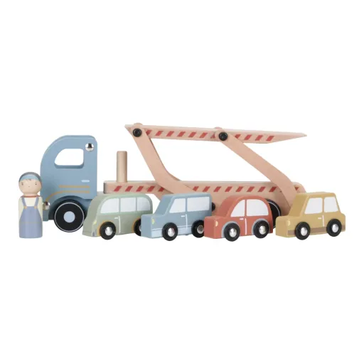 Little Dutch houten autotransporter blauw