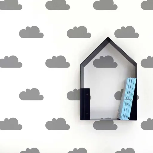 tresxics muursticker wolken grijs