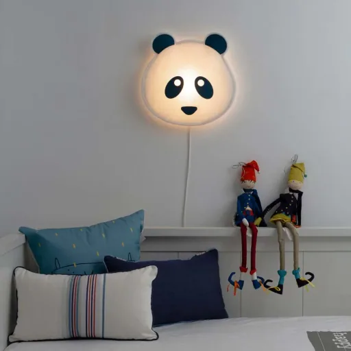 Buokids Soft wandlamp Panda Beer blauw