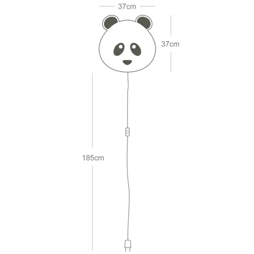 Buokids Soft wandlamp Panda Beer blauw