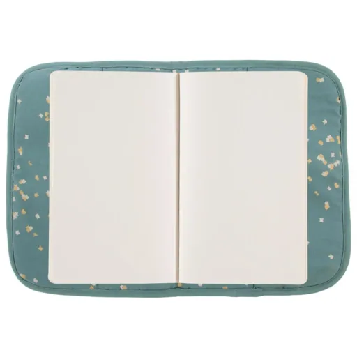 Nobodinoz U-boekhoes "Poema" gouden confetti groen