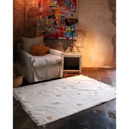 Lorena Canals wasbaar tapijt "Hippy Dots" honing