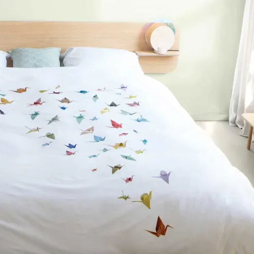 Snurk beddengoed Origami kraanvogels 135 x 200