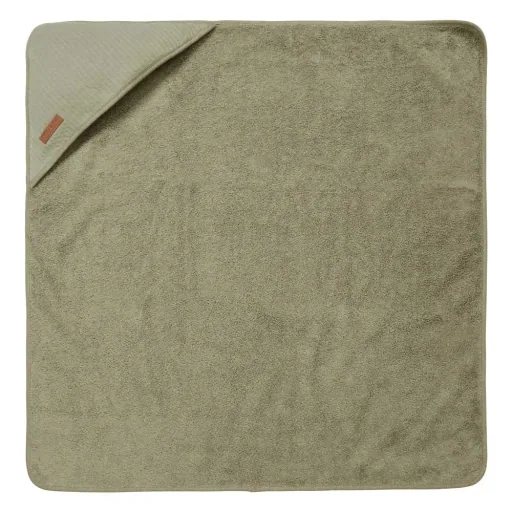 Little Dutch capuchon handdoek uni olijf "Pure Olive