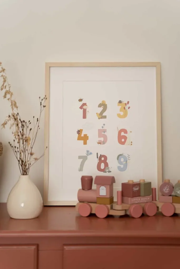 Little Dutch poster ABC & cijfers roze "Little Goose" tweezijdig
