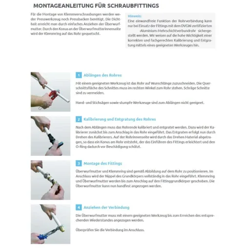 Schroefkoppeling T-stuk 16mm, 1/2" AG, Boni