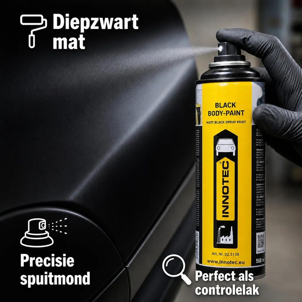 Matte zwarte lak, zwarte lak spray, spuitbus mat zwart, 500 ml