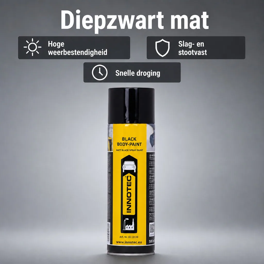 Matte zwarte lak, zwarte lak spray, spuitbus mat zwart, 500 ml